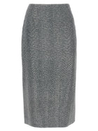 Ermanno Scervino Rhinestone Skirt Grey