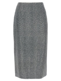 Ermanno Scervino Rhinestone Skirt Grey