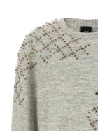 Pinko Rhinestone Sweater Grey, view 3