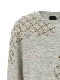 Pinko Rhinestone Sweater Grey