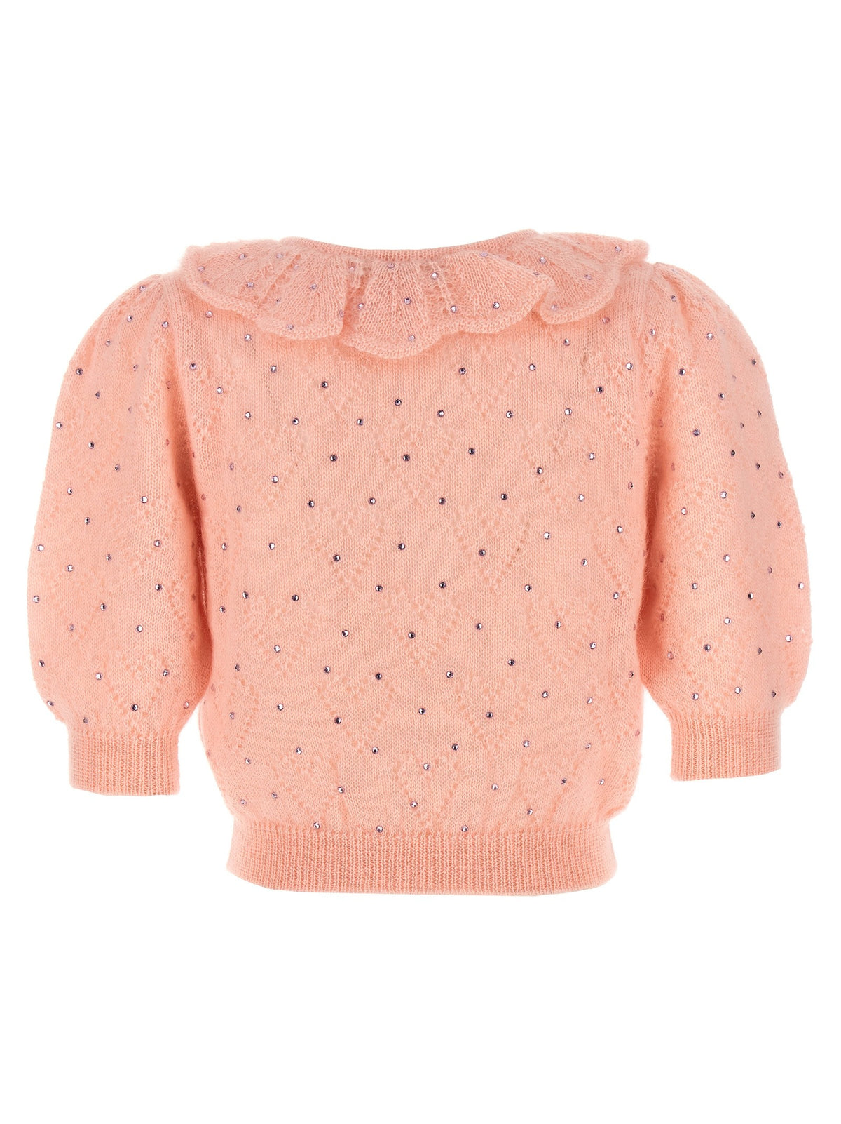 Alessandra Rich Rhinestone Sweater Blue