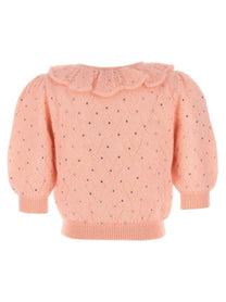 Alessandra Rich Rhinestone Sweater Blue