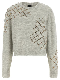 Pinko Rhinestone Sweater Grey
