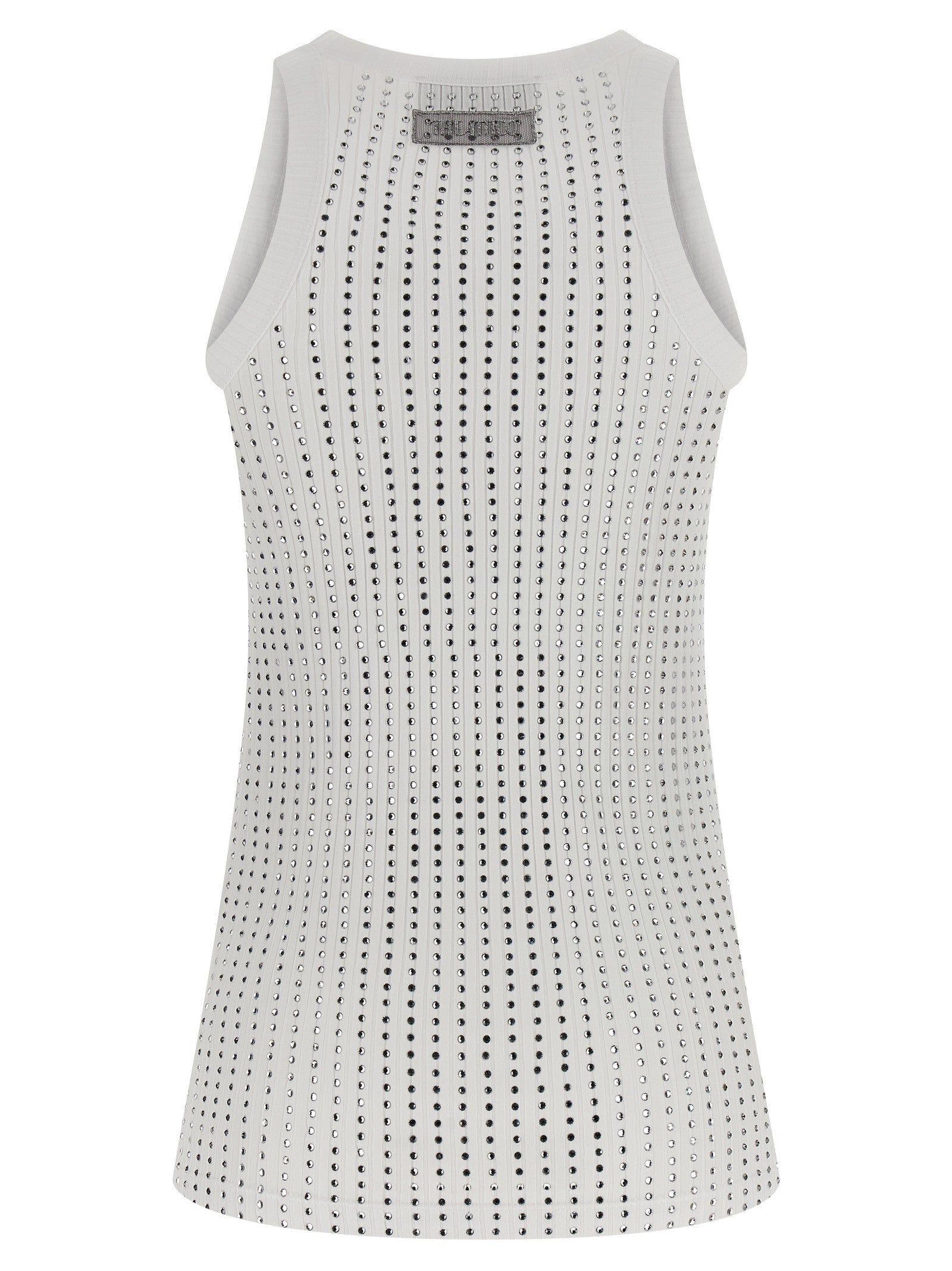 The Attico Rhinestone Tank Top White