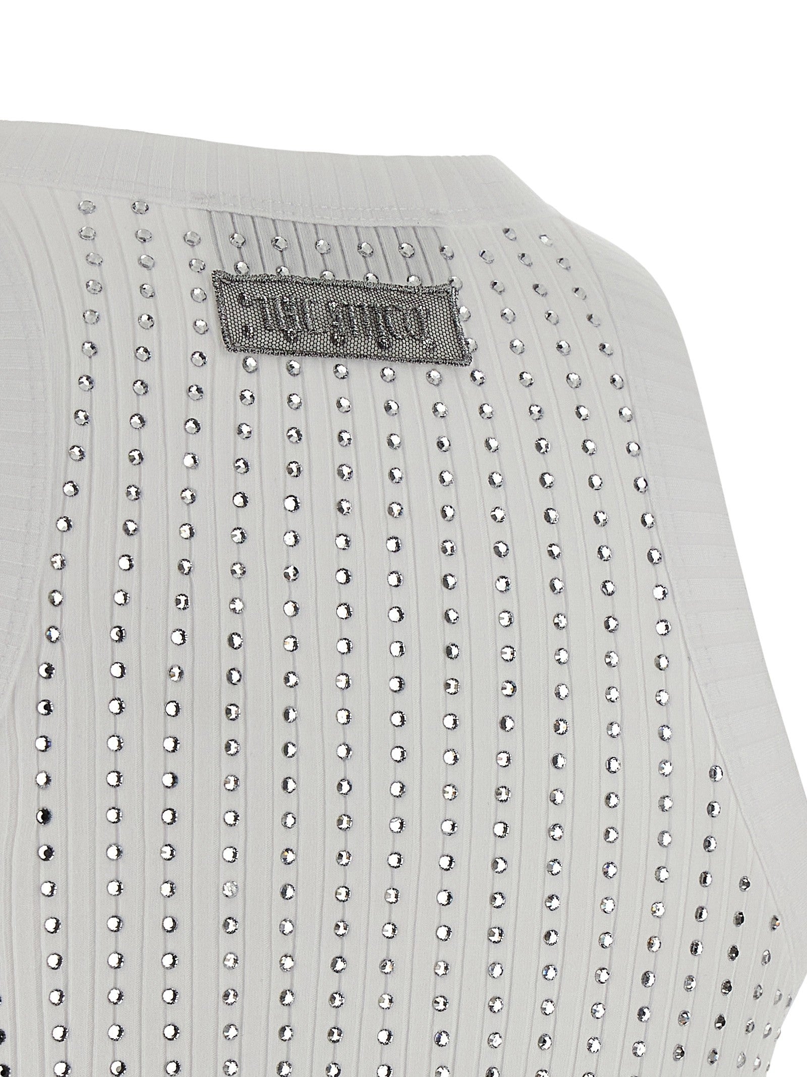 The Attico Rhinestone Tank Top White