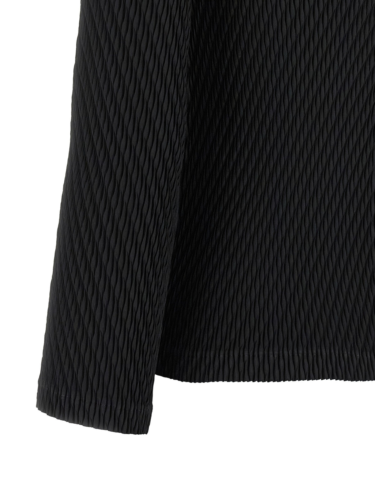 ISSEY MIYAKE Rhombus Pleats Cardigan Black