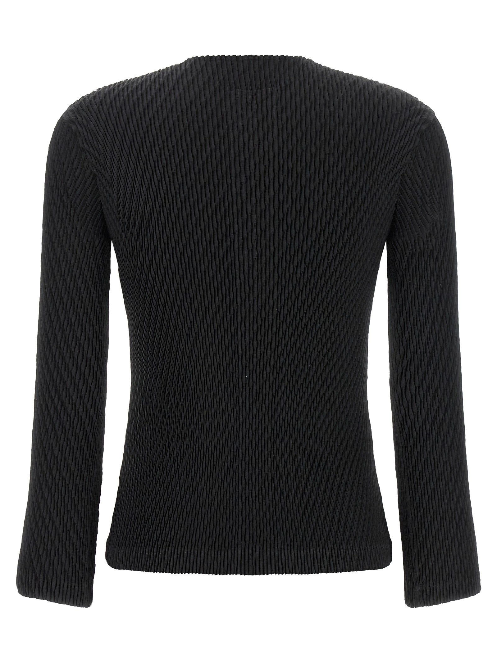 ISSEY MIYAKE Rhombus Pleats Cardigan Black
