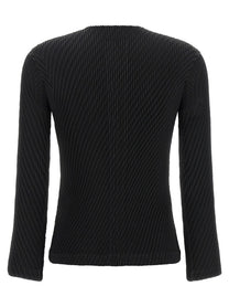 ISSEY MIYAKE Rhombus Pleats Cardigan Black