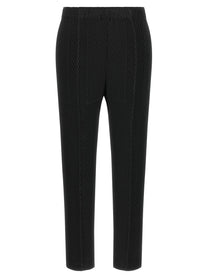 ISSEY MIYAKE Rhombus Pleats Pants Black