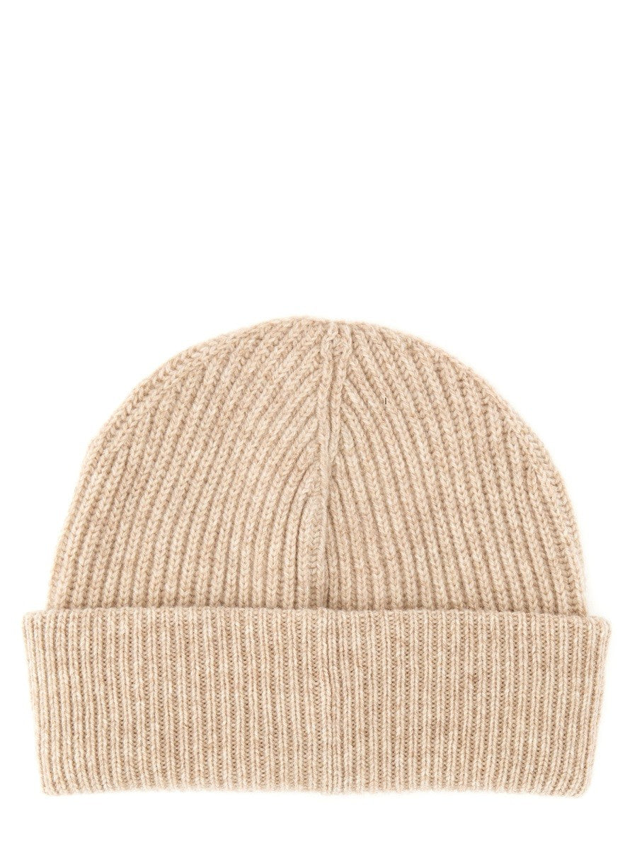 Ganni Women's Ribbed Beanie Hat Beige