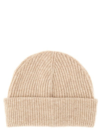 Ganni Women's Ribbed Beanie Hat Beige