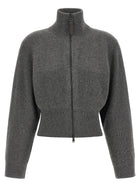 Brunello Cucinelli Ribbed Cardigan Grey