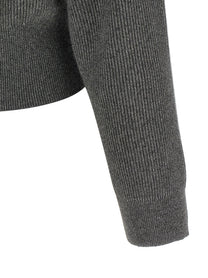 Brunello Cucinelli Ribbed Cardigan Grey