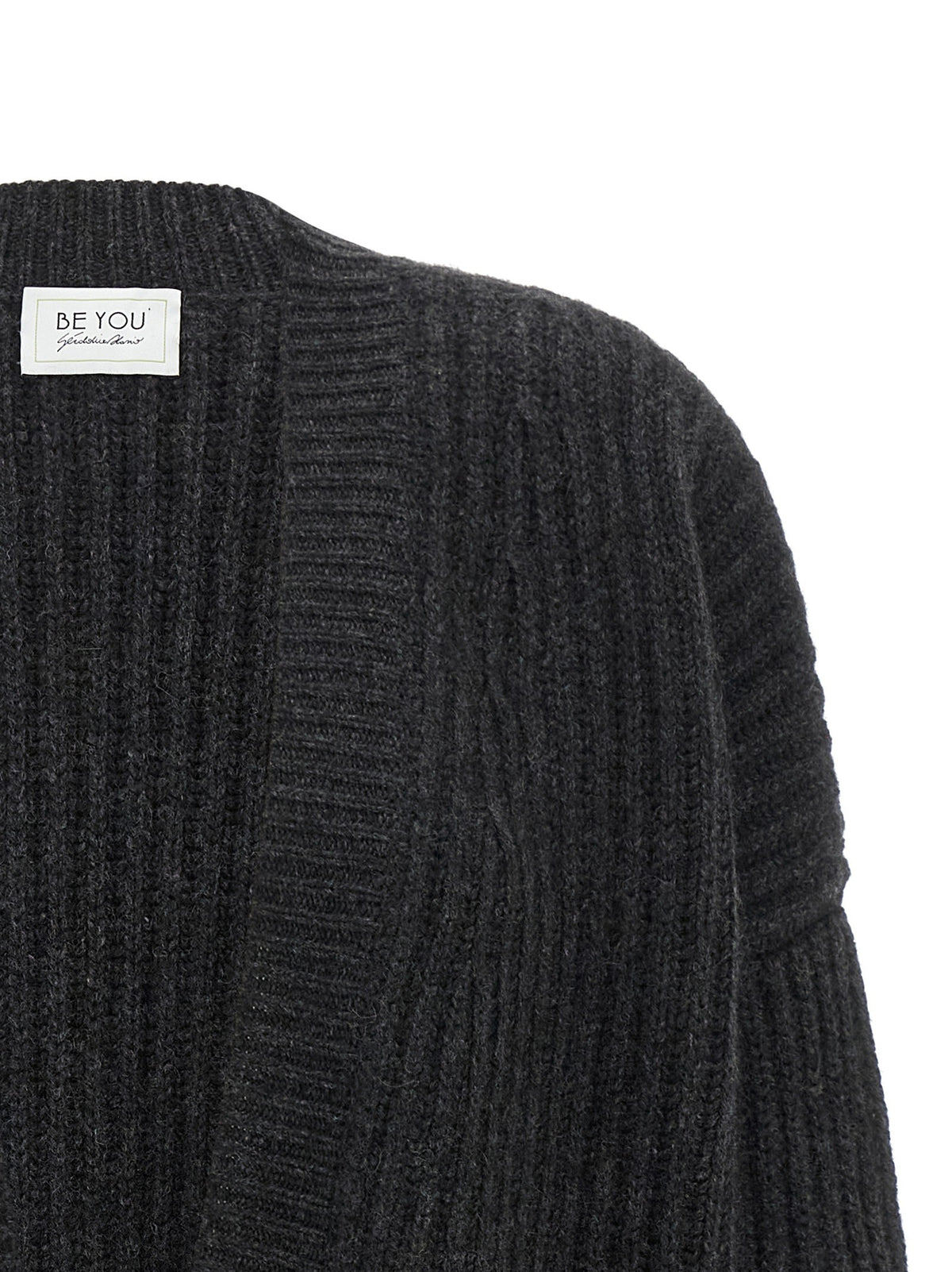 Be You Ribbed Cardigan Grey, view 3