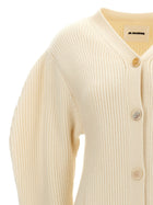 Jil Sander Ribbed Cardigan White, view 3