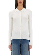 Michael Kors Women's Ribbed Cardigan White