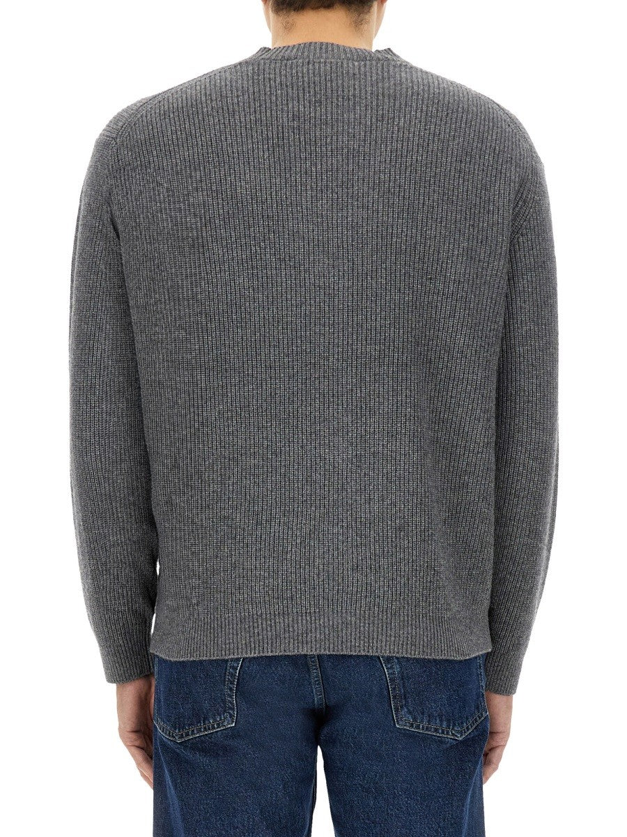 Maison Kitsuné Men's Ribbed Cardigan Grey