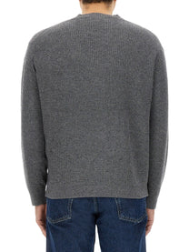 Maison Kitsuné Men's Ribbed Cardigan Grey