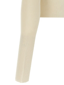 Jil Sander Ribbed Cardigan White