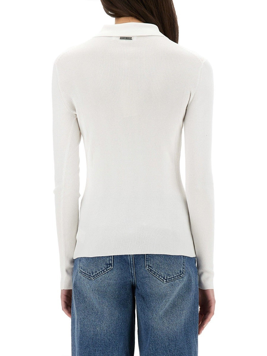 Michael Kors Women's Ribbed Cardigan White, view 3