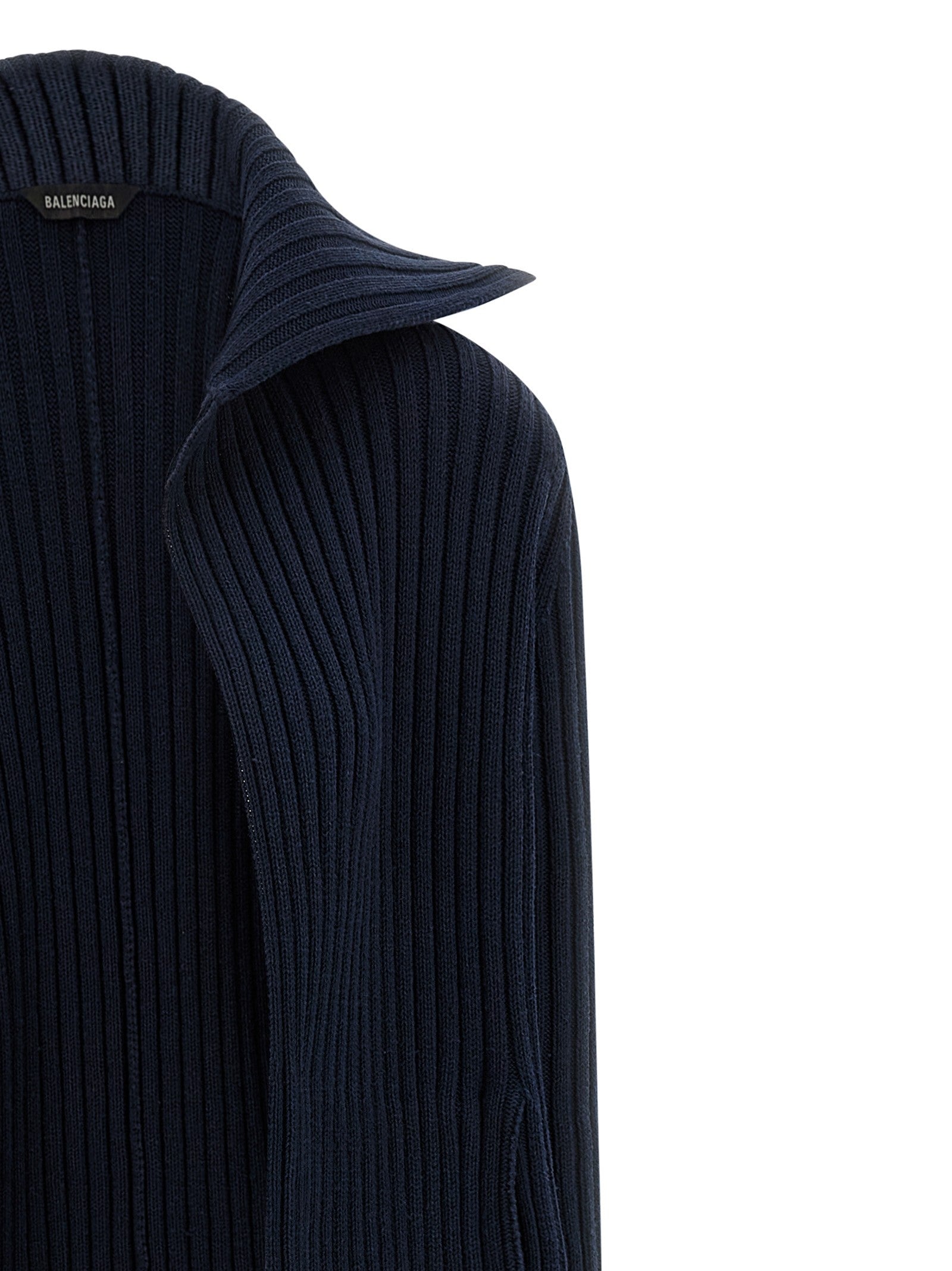 Balenciaga Ribbed Cardigan Blue