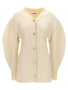 Jil Sander Ribbed Cardigan White