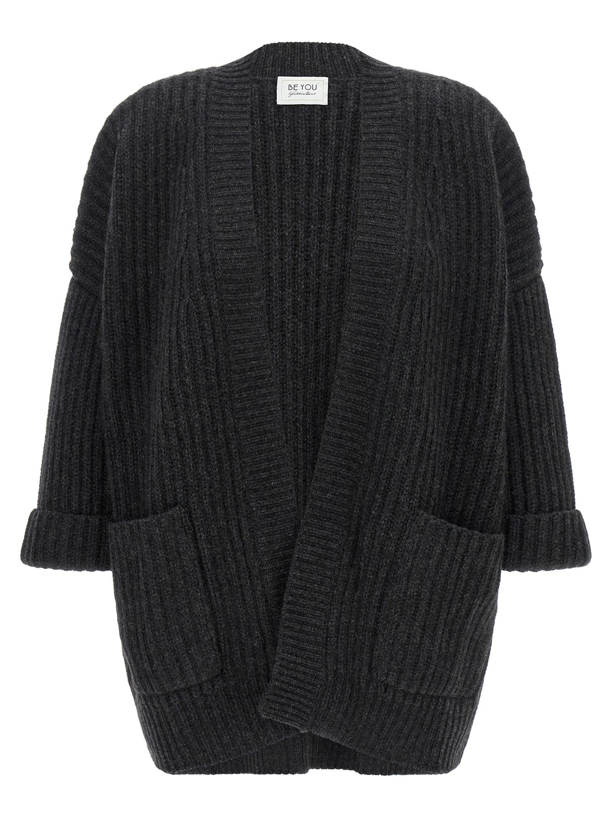 Be You Ribbed Cardigan Grey