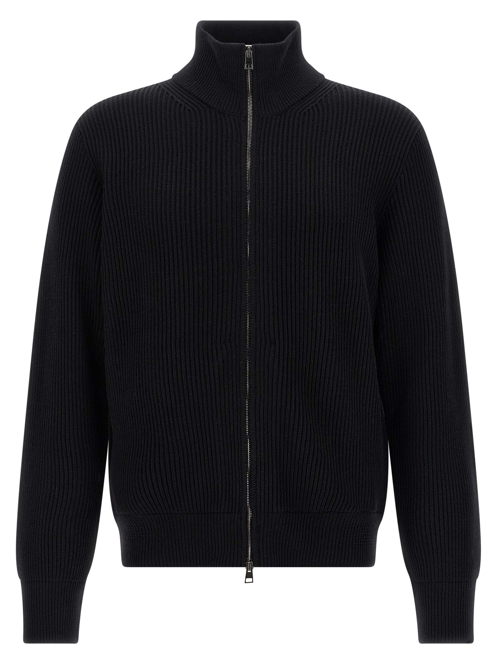 Roberto Collina Ribbed Cardigan Black