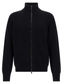 Roberto Collina Ribbed Cardigan Black