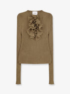 Nude Lucy Women's Ribbed Cotton Blend Sweater Green