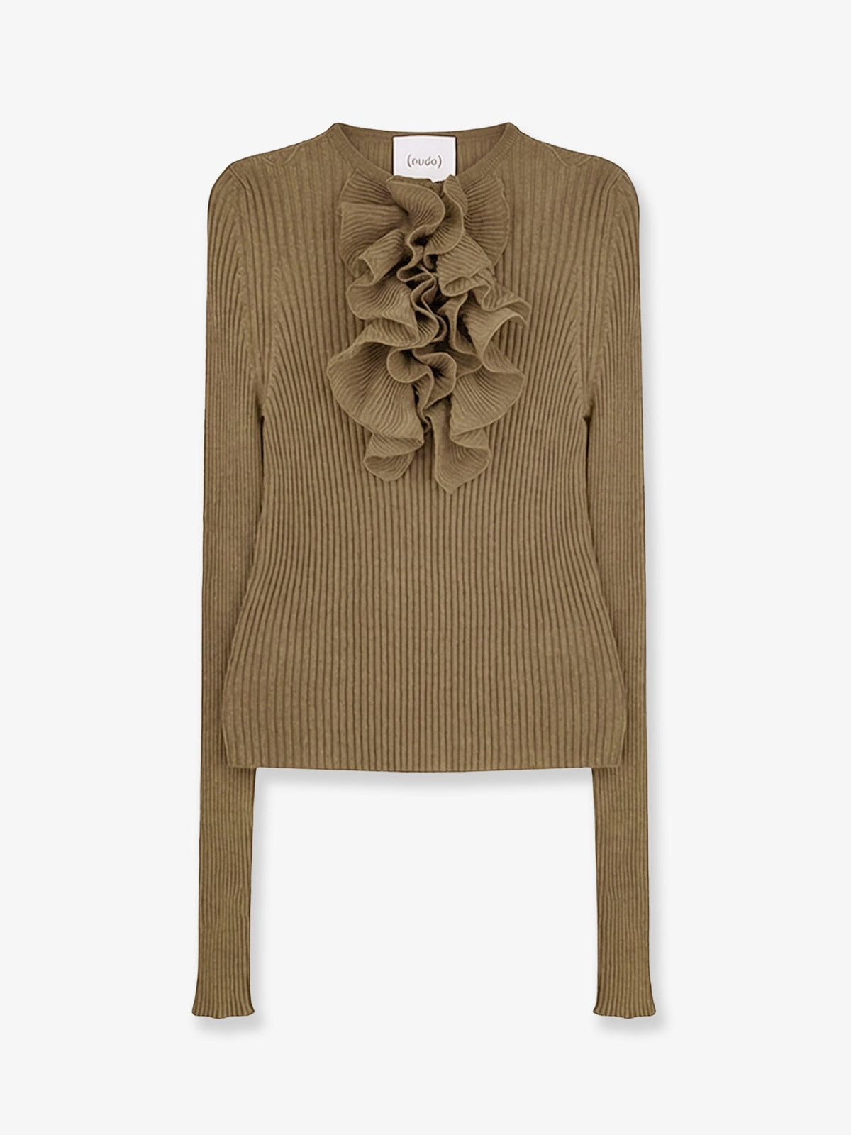 Nude Lucy Women's Ribbed Cotton Blend Sweater Green
