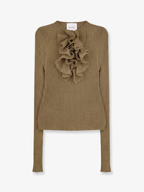 Nude Lucy Women's Ribbed Cotton Blend Sweater Green
