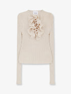 Nude Lucy Women's Ribbed Cotton Blend Sweater White