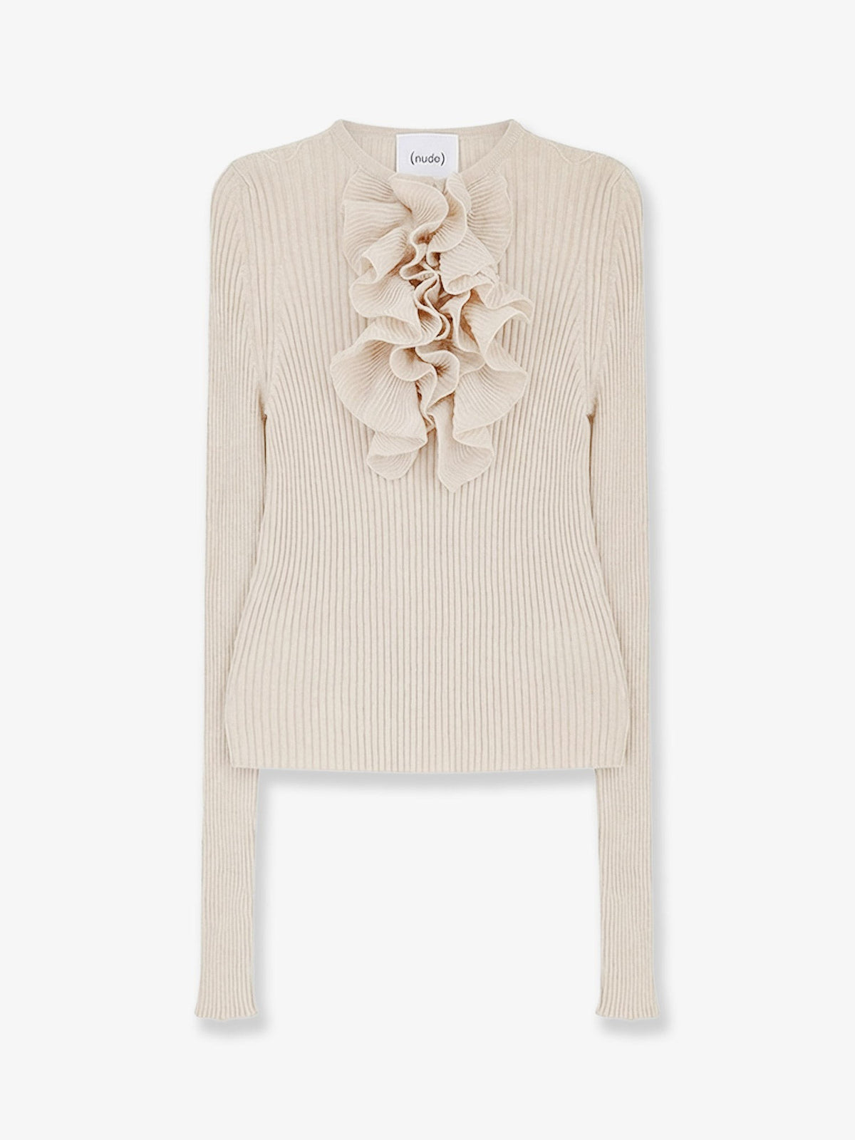 Nude Lucy Women's Ribbed Cotton Blend Sweater White