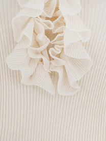 Nude Lucy Women's Ribbed Cotton Blend Sweater White