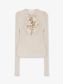 Nude Lucy Women's Ribbed Cotton Blend Sweater White