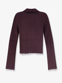 MM6 Maison Margiela Women's Ribbed Cotton Cardigan Ciocolat