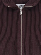 MM6 Maison Margiela Women's Ribbed Cotton Cardigan Ciocolat, view 3
