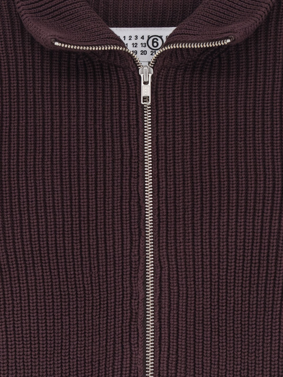 MM6 Maison Margiela Women's Ribbed Cotton Cardigan Ciocolat