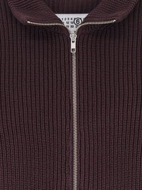 MM6 Maison Margiela Women's Ribbed Cotton Cardigan Ciocolat