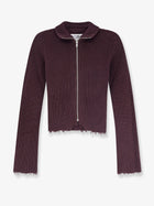MM6 Maison Margiela Women's Ribbed Cotton Cardigan Ciocolat