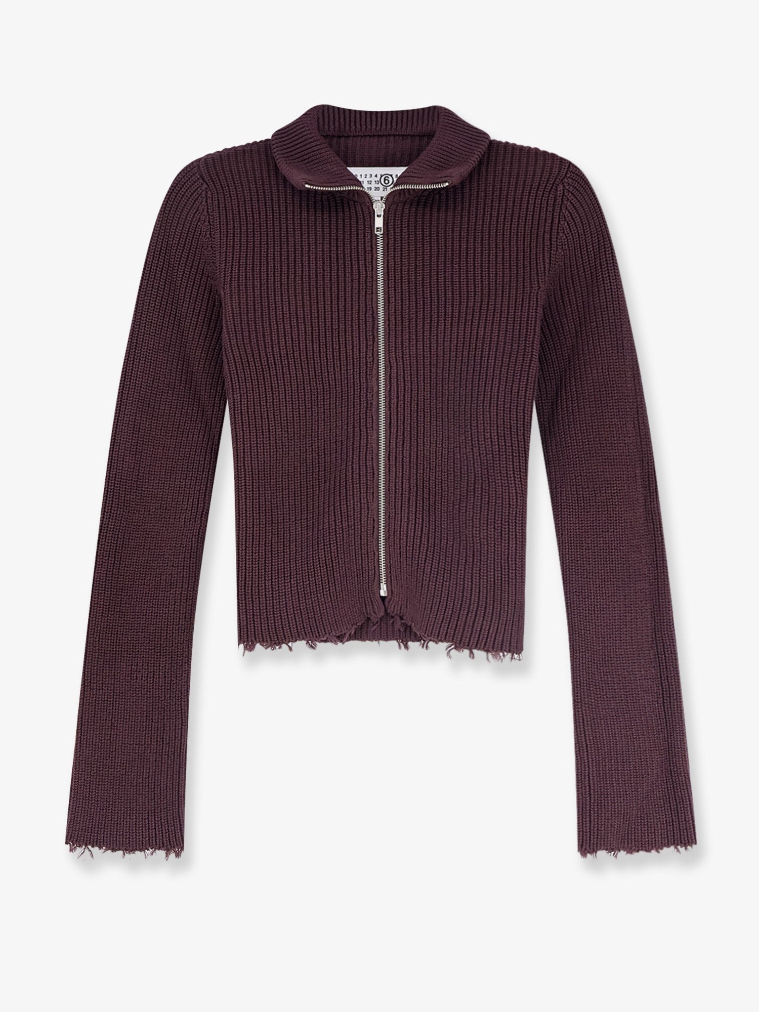 MM6 Maison Margiela Women's Ribbed Cotton Cardigan Ciocolat
