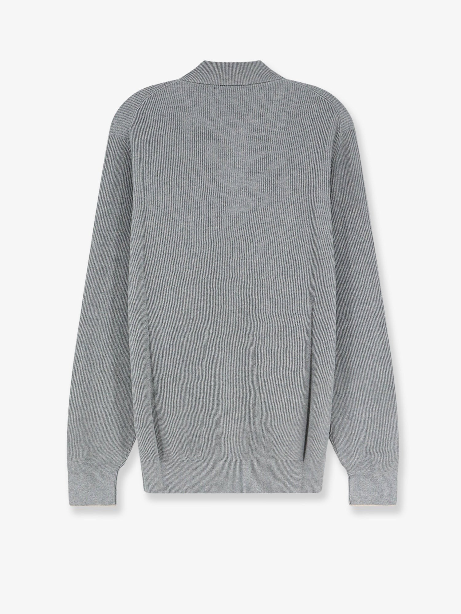 Brunello Cucinelli Men's Ribbed Cotton Cardigan Grey