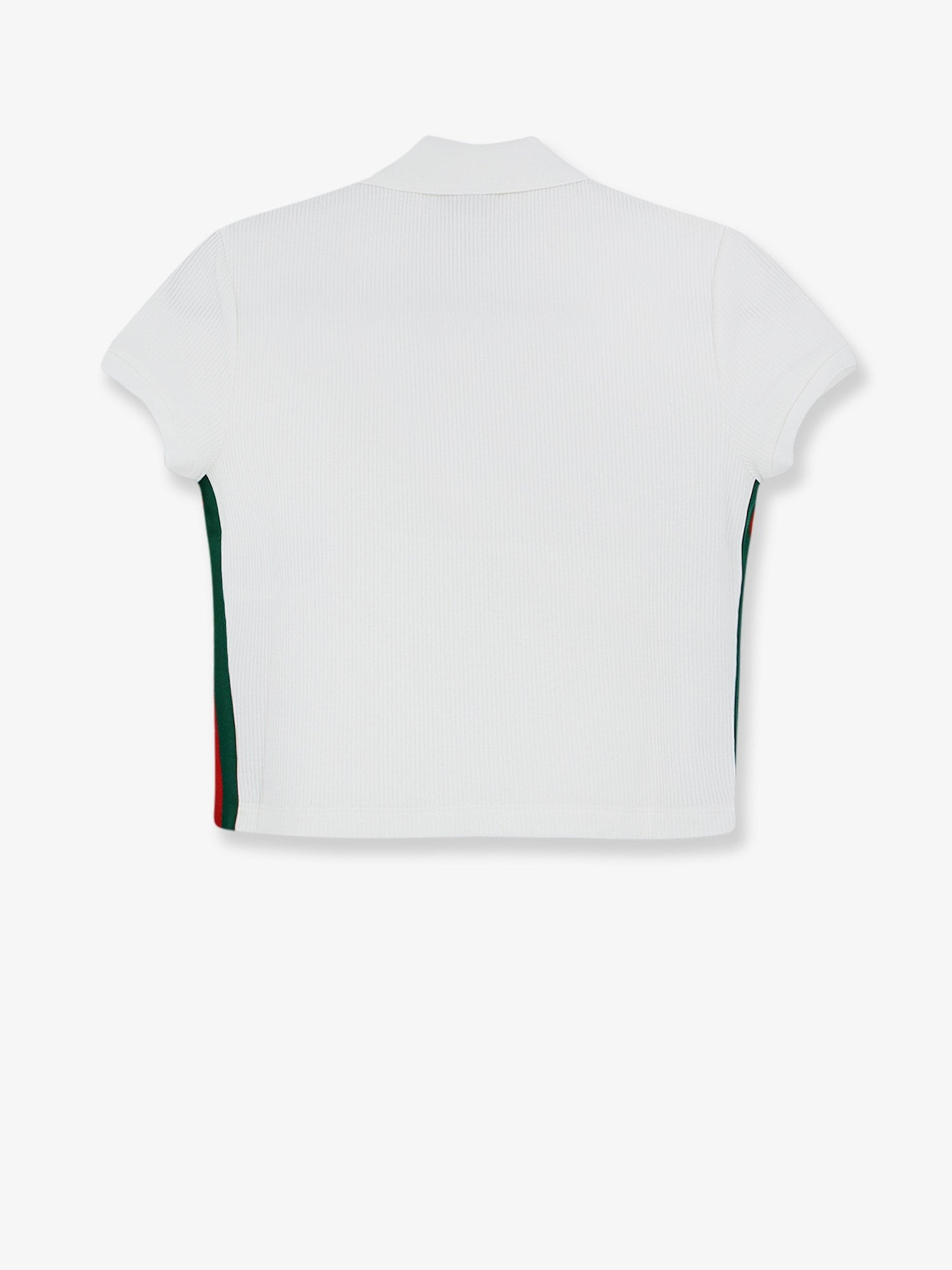 Gucci Women's Ribbed Cotton Jersey Polo Shirt White