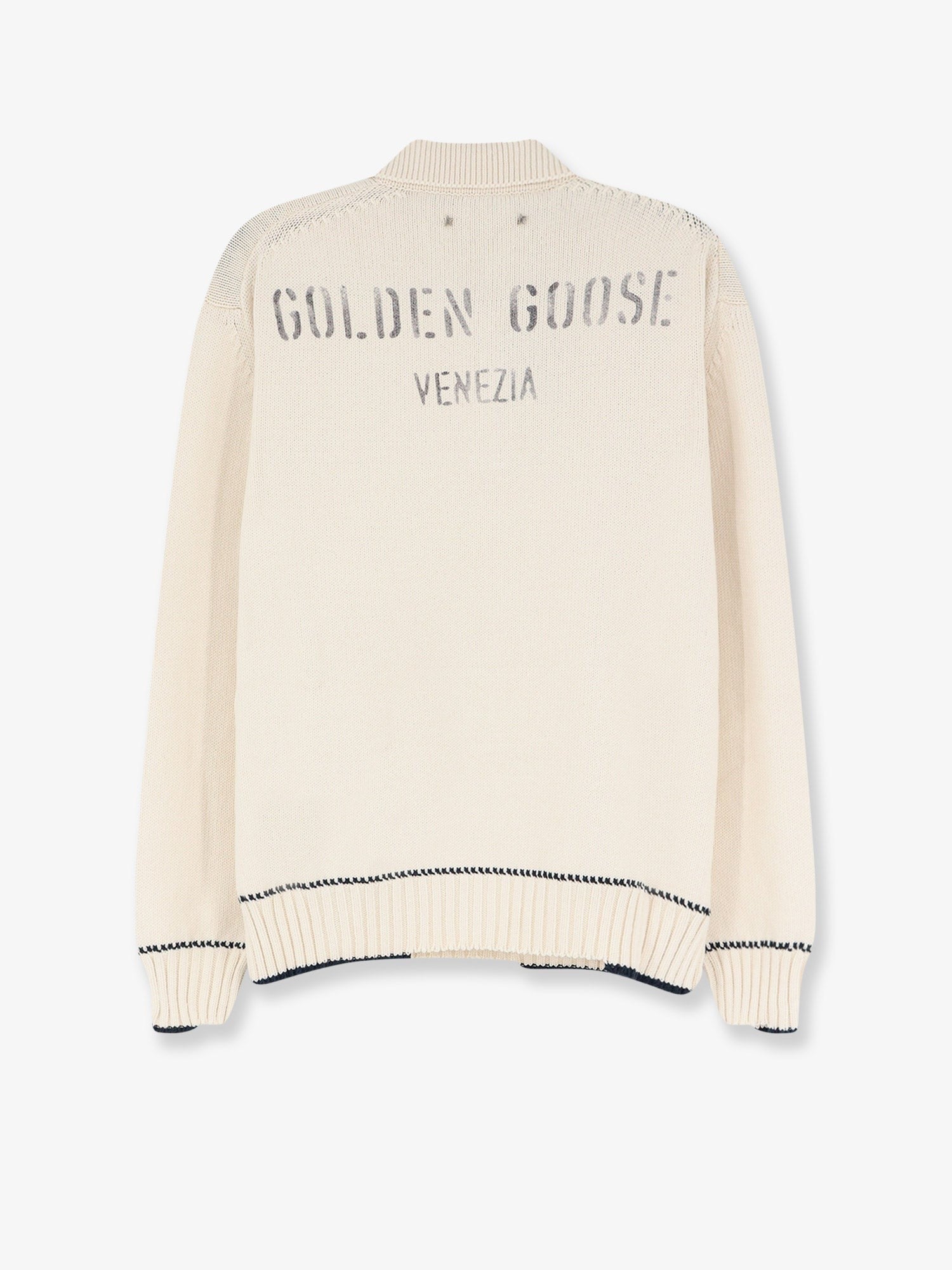 Golden Goose Men's Ribbed Cotton Sweater White