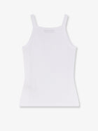 Fendi Women's Ribbed Cotton Tank Top White, view 2