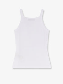 Fendi Women's Ribbed Cotton Tank Top White