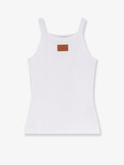 Fendi Women's Ribbed Cotton Tank Top White