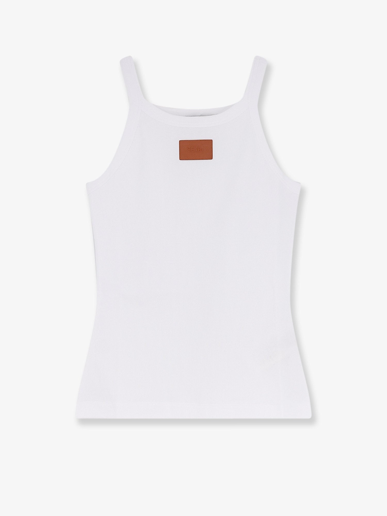 Fendi Women's Ribbed Cotton Tank Top White