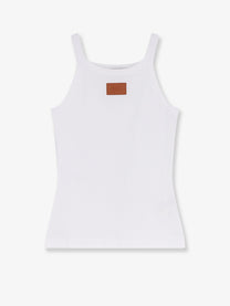 Fendi Women's Ribbed Cotton Tank Top White